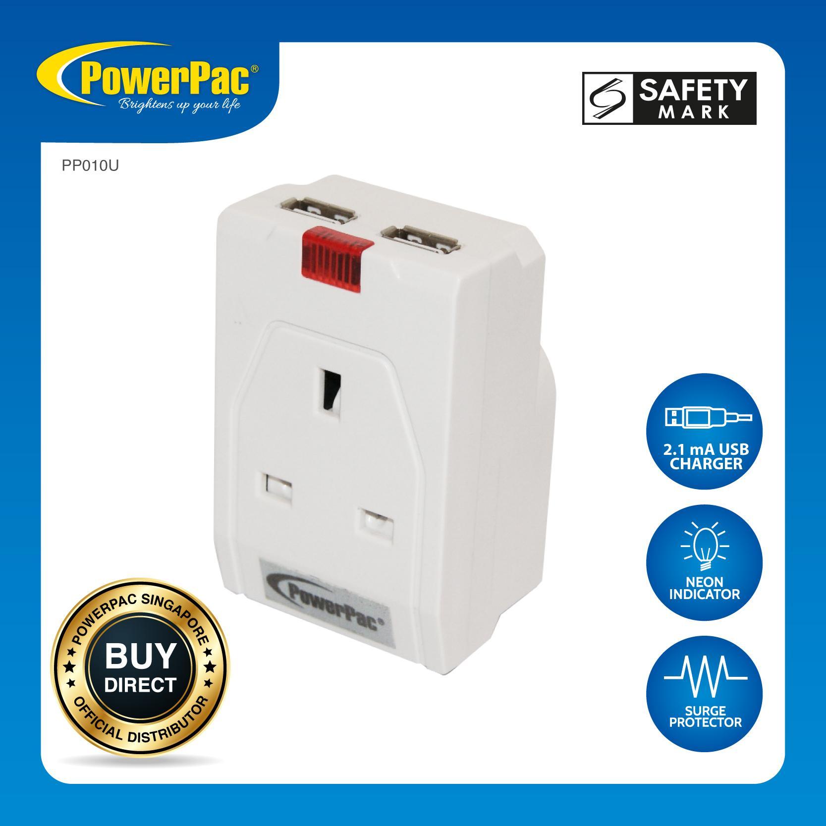 PowerPac Multi Adapter with 2X USB Adapter 2.1A (PP010U)