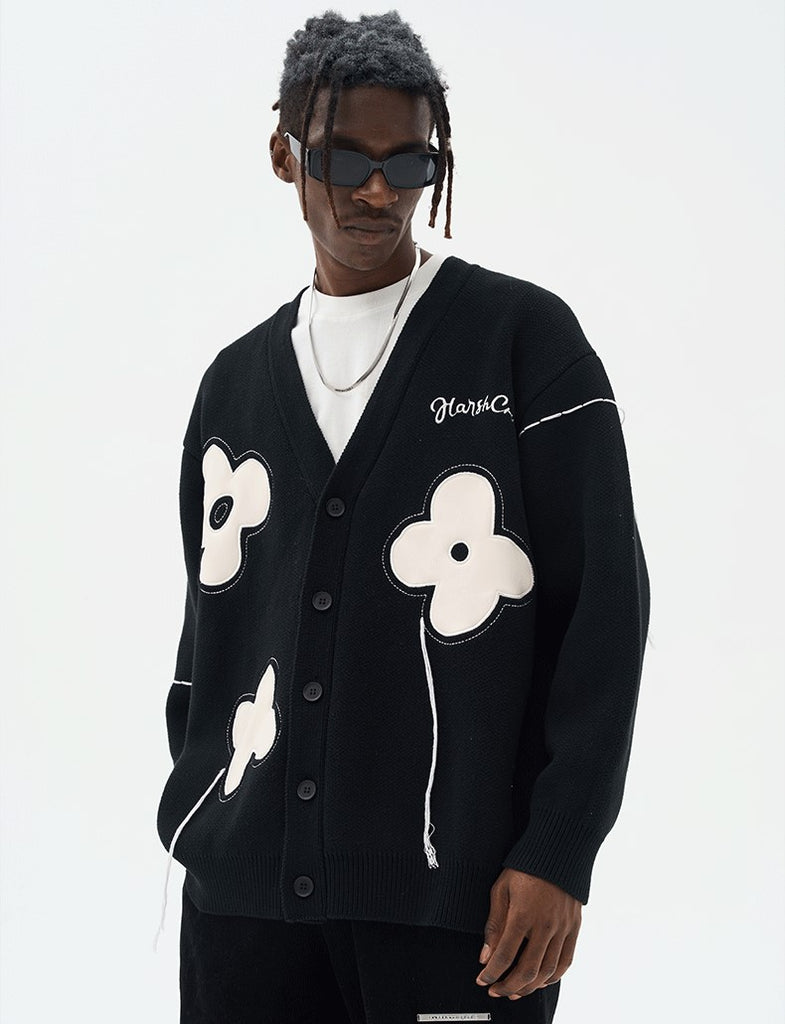 HARSH and CRUEL "Solitary Flower" Tassel Knit Cardigan