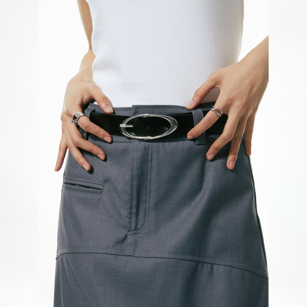 FUNKYFUN Silver Buckle Belt