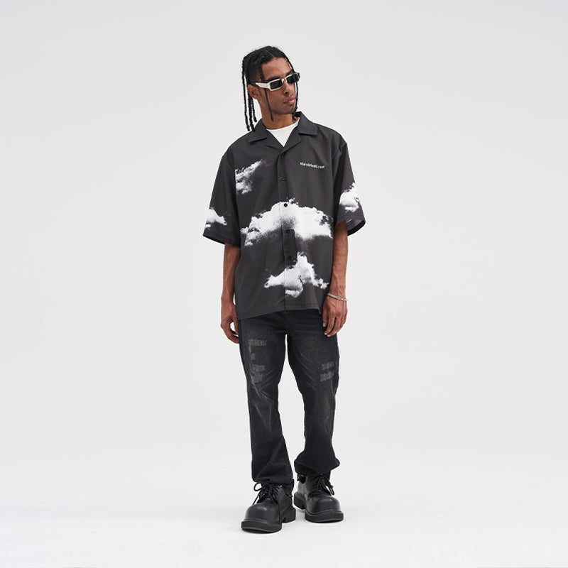 HARSH and CRUEL Solitary Flower Button-Up