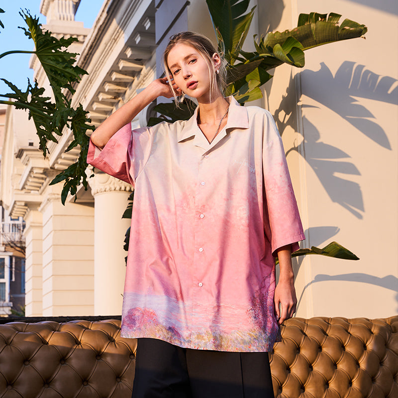 HARSH and CRUEL Painted Sunset Button-Up