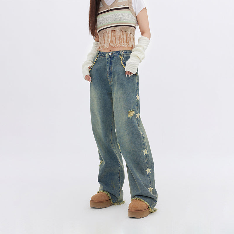 FPMZ Fringed Two-Piece Star Denim Jeans